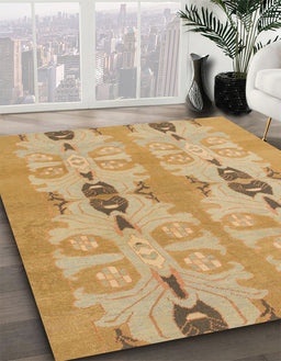 Abstract Orange Modern Rug in Family Room, abs1226