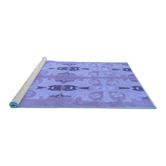 Sideview of Machine Washable Abstract Blue Modern Rug, wshabs1226blu