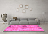 Machine Washable Abstract Pink Modern Rug, wshabs1226pnk