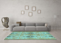 Machine Washable Abstract Light Blue Modern Rug, wshabs1226lblu