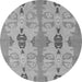 Round Abstract Gray Modern Rug, abs1226gry