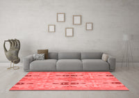 Machine Washable Abstract Red Modern Rug, wshabs1226red