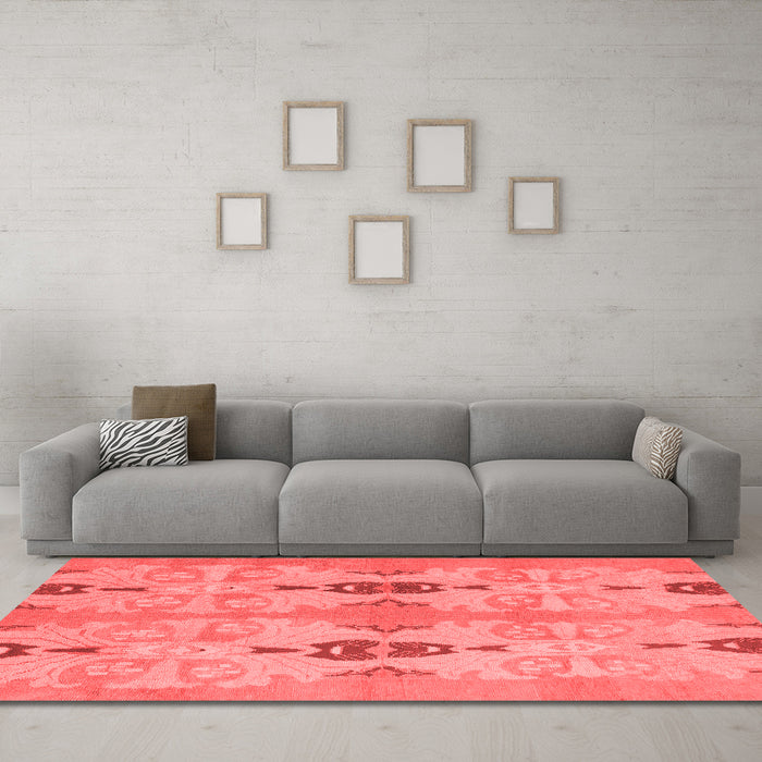 Modern Red Washable Rugs