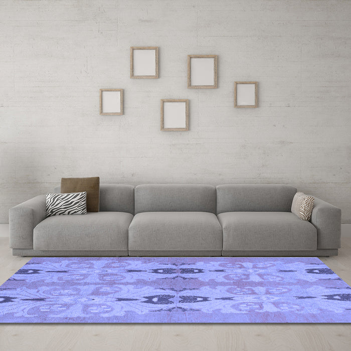 Machine Washable Abstract Blue Modern Rug in a Living Room, wshabs1226blu