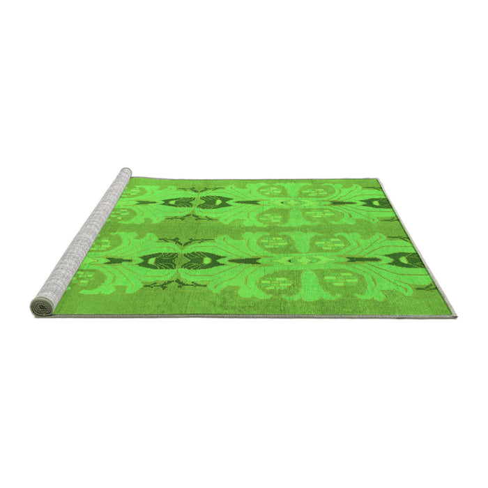 Sideview of Machine Washable Abstract Green Modern Area Rugs, wshabs1226grn