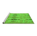 Sideview of Machine Washable Abstract Green Modern Area Rugs, wshabs1226grn