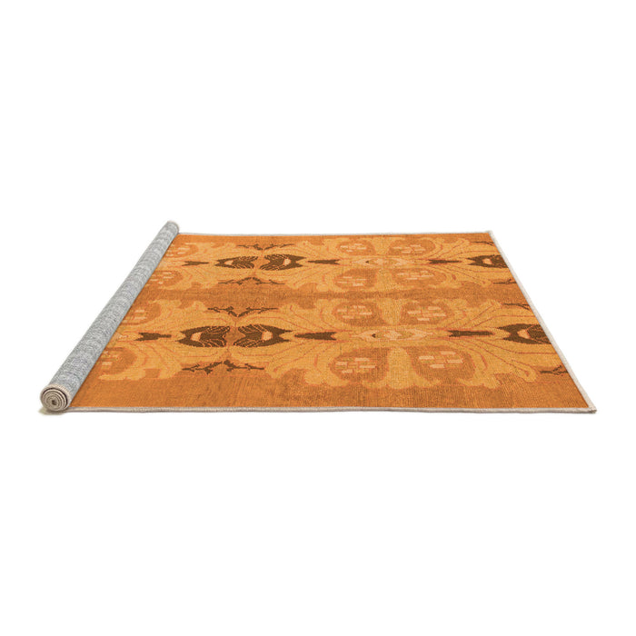 Sideview of Machine Washable Abstract Orange Modern Area Rugs, wshabs1226org