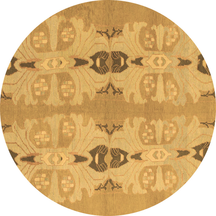Round Abstract Brown Modern Rug, abs1226brn