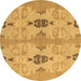 Round Abstract Brown Modern Rug, abs1226brn