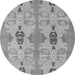 Round Machine Washable Abstract Gray Modern Rug, wshabs1226gry