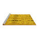 Sideview of Machine Washable Abstract Yellow Modern Rug, wshabs1226yw