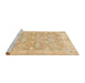 Sideview of Machine Washable Abstract Orange Rug, wshabs1227