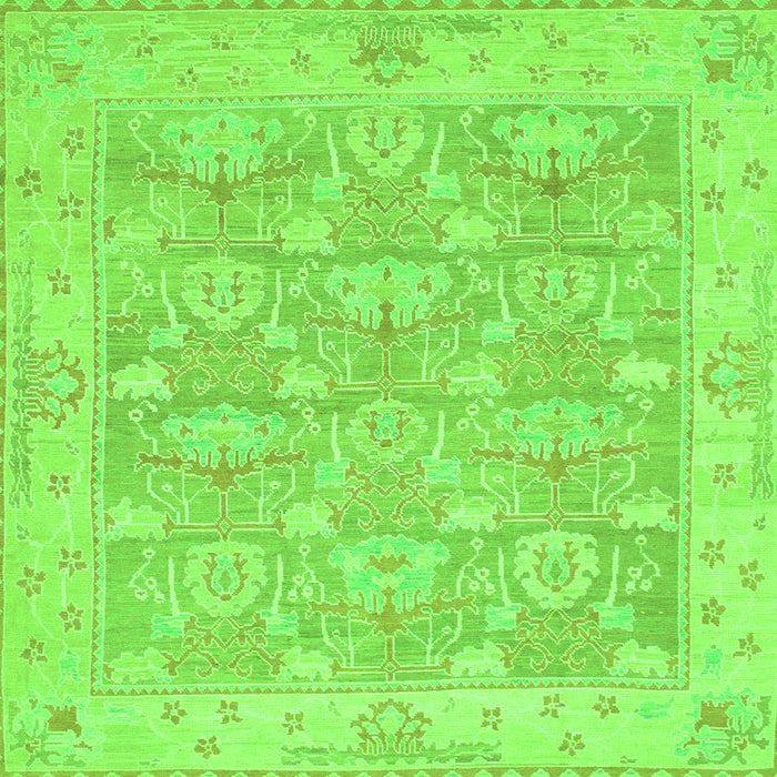 Square Abstract Green Modern Rug, abs1227grn