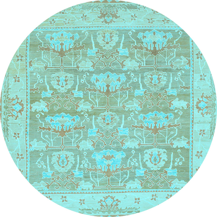 Round Machine Washable Abstract Light Blue Modern Rug, wshabs1227lblu
