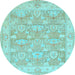 Round Machine Washable Abstract Light Blue Modern Rug, wshabs1227lblu