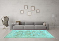 Machine Washable Abstract Light Blue Modern Rug, wshabs1227lblu