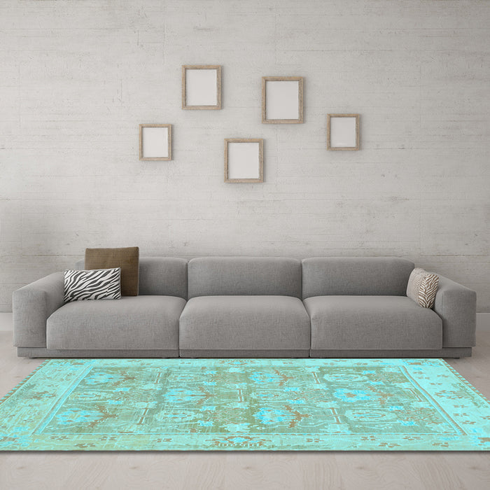 Machine Washable Abstract Light Blue Modern Rug in a Living Room, wshabs1227lblu