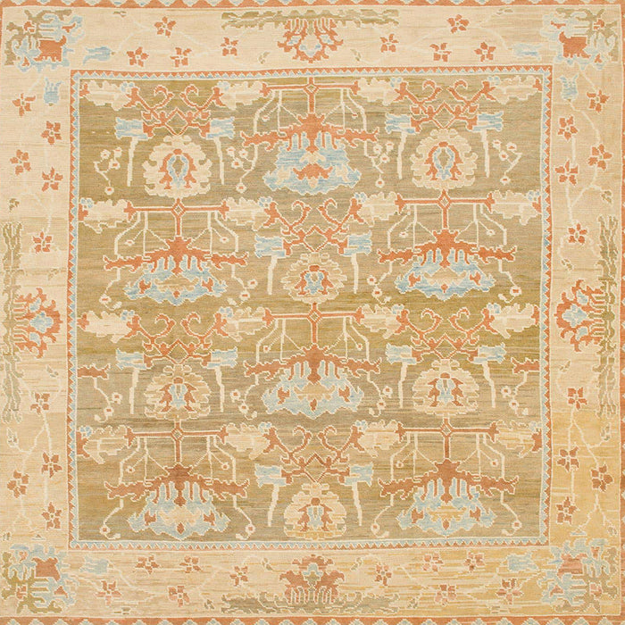 Square Abstract Orange Modern Rug, abs1227