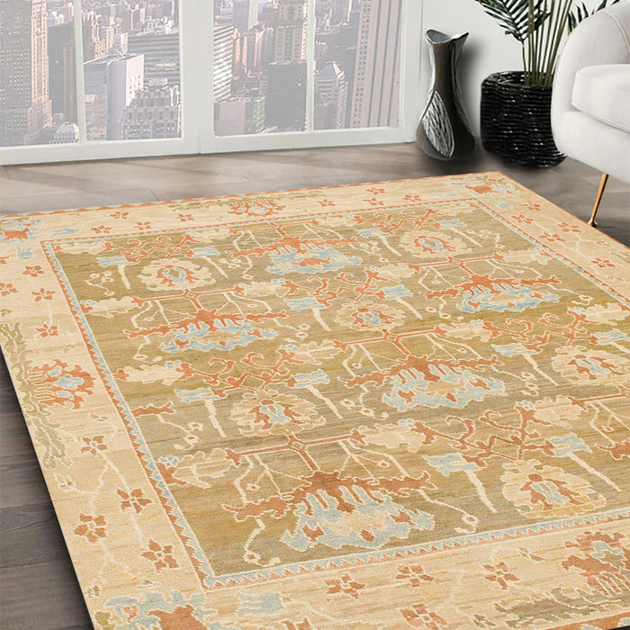 Machine Washable Abstract Orange Rug in a Family Room, wshabs1227