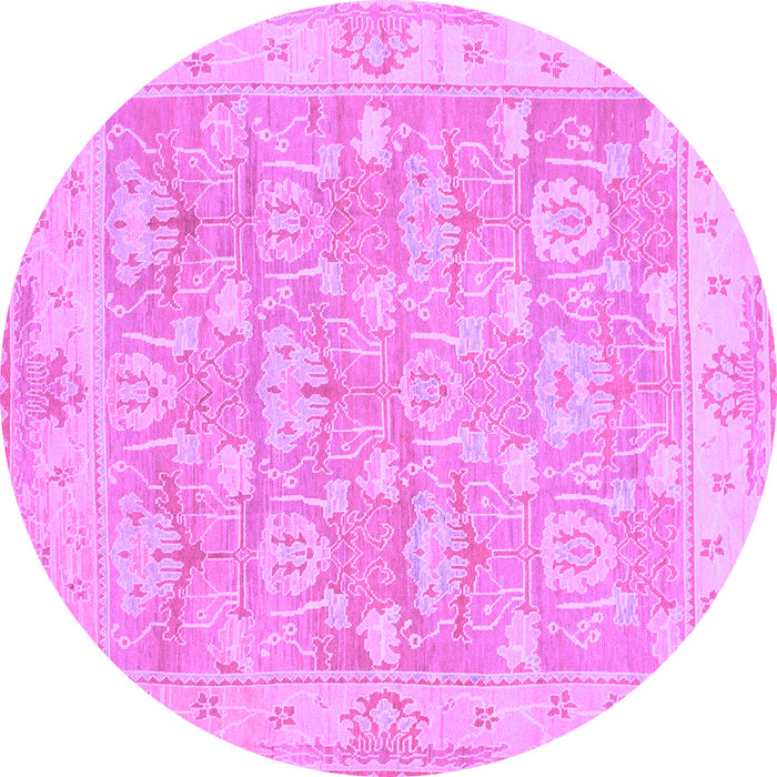 Round Abstract Purple Modern Rug, abs1227pur