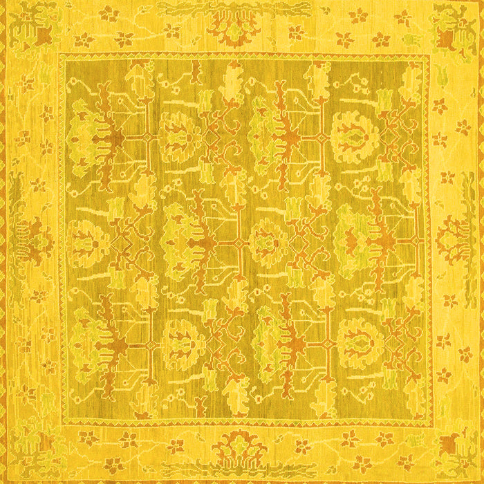 Square Machine Washable Abstract Yellow Modern Rug, wshabs1227yw