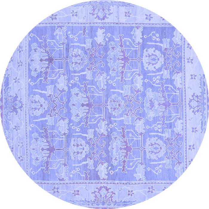 Round Abstract Blue Modern Rug, abs1227blu