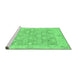 Sideview of Machine Washable Abstract Emerald Green Modern Area Rugs, wshabs1227emgrn