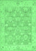 Machine Washable Abstract Emerald Green Modern Area Rugs, wshabs1227emgrn