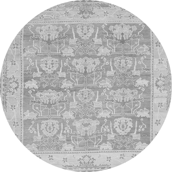 Round Abstract Gray Modern Rug, abs1227gry