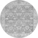 Round Abstract Gray Modern Rug, abs1227gry