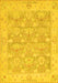 Machine Washable Abstract Yellow Modern Rug, wshabs1227yw