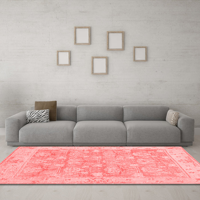 Modern Red Washable Rugs