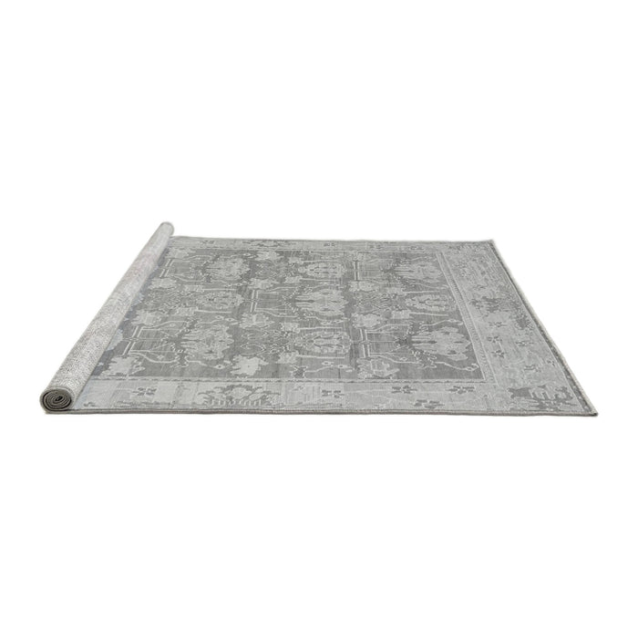 Sideview of Machine Washable Abstract Gray Modern Rug, wshabs1227gry