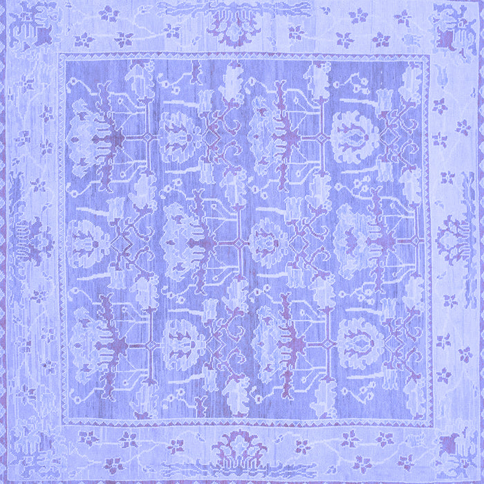 Square Abstract Blue Modern Rug, abs1227blu