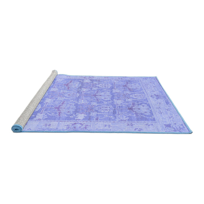 Sideview of Machine Washable Abstract Blue Modern Rug, wshabs1227blu