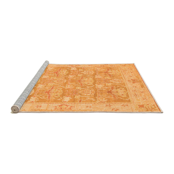 Sideview of Machine Washable Abstract Orange Modern Area Rugs, wshabs1227org