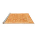 Sideview of Machine Washable Abstract Orange Modern Area Rugs, wshabs1227org