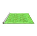 Sideview of Machine Washable Abstract Green Modern Area Rugs, wshabs1227grn