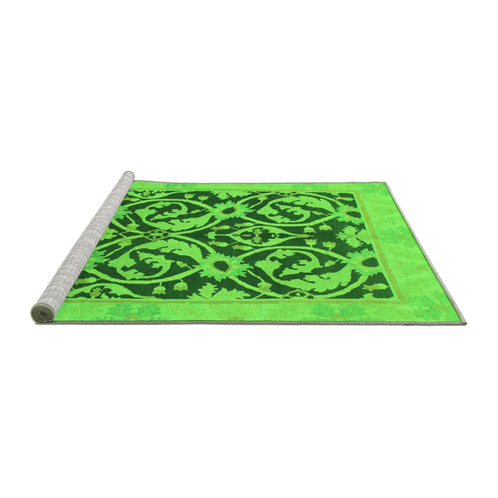 Sideview of Machine Washable Abstract Green Modern Area Rugs, wshabs1228grn