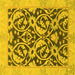 Square Machine Washable Abstract Yellow Modern Rug, wshabs1228yw