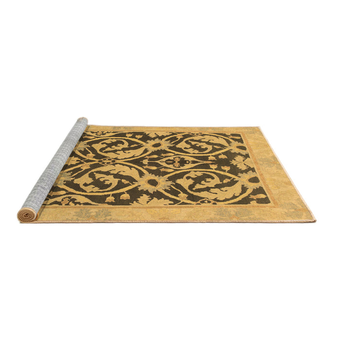 Sideview of Machine Washable Abstract Brown Modern Rug, wshabs1228brn