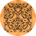 Round Abstract Orange Modern Rug, abs1228org