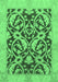 Machine Washable Abstract Emerald Green Modern Area Rugs, wshabs1228emgrn