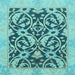 Square Abstract Light Blue Modern Rug, abs1228lblu