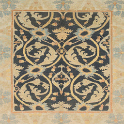 Square Machine Washable Abstract Yellow Rug, wshabs1228