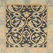 Square Machine Washable Abstract Yellow Rug, wshabs1228