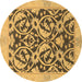 Round Abstract Brown Modern Rug, abs1228brn