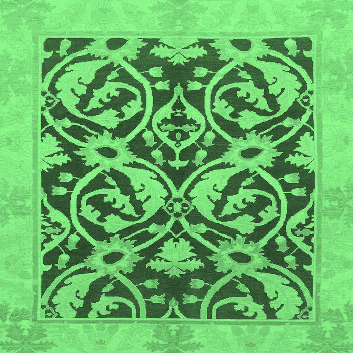 Square Abstract Emerald Green Modern Rug, abs1228emgrn