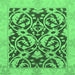 Square Abstract Emerald Green Modern Rug, abs1228emgrn