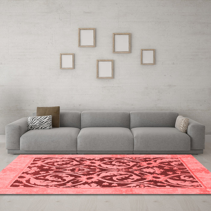 Modern Red Washable Rugs